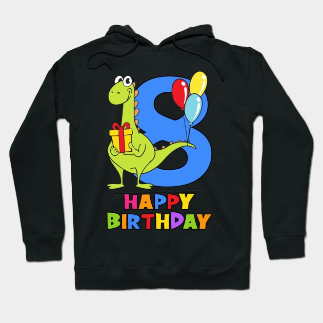 8th Birthday Party 8 Year Old Eight Years Hoodie by KidsBirthdayPartyShirts